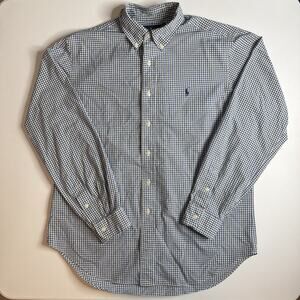 Ralph Lauren Mens Large Cotton Classic Fit Shirt Long Sleeve Plaid Button Front